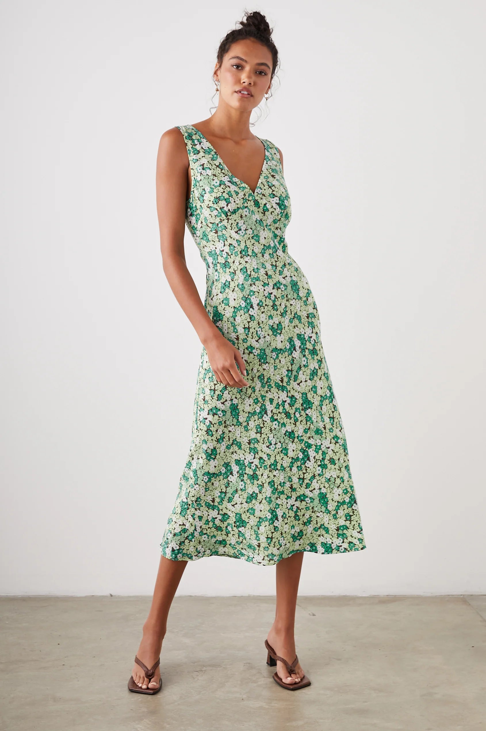 Audrina Dress Emerald Bloom