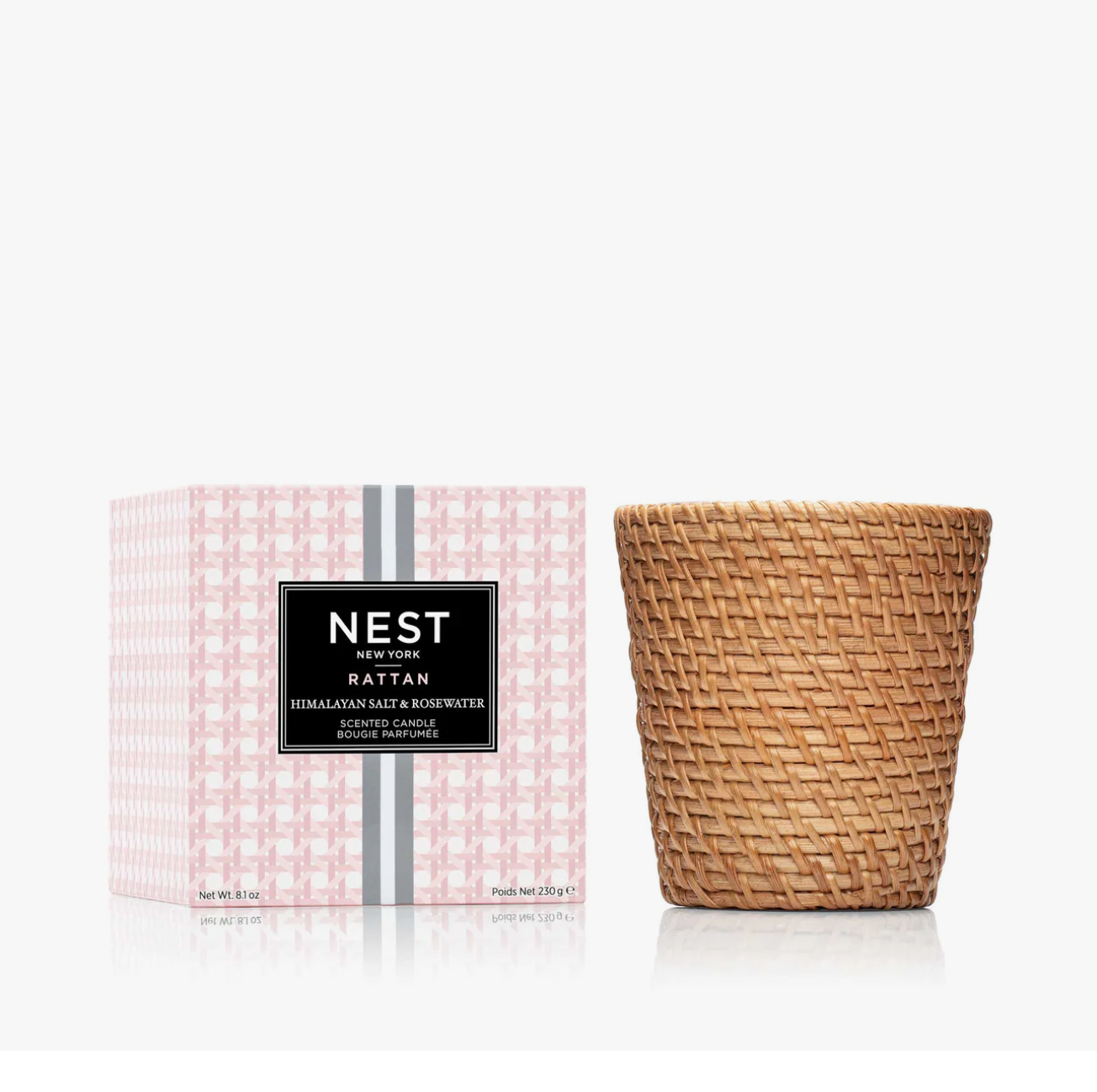 Rattan Himalayan Salt & Rosewater Classic Candle