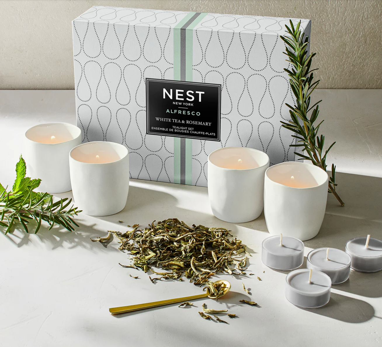 White Tea & Rosemary Alfresco Tealight Set