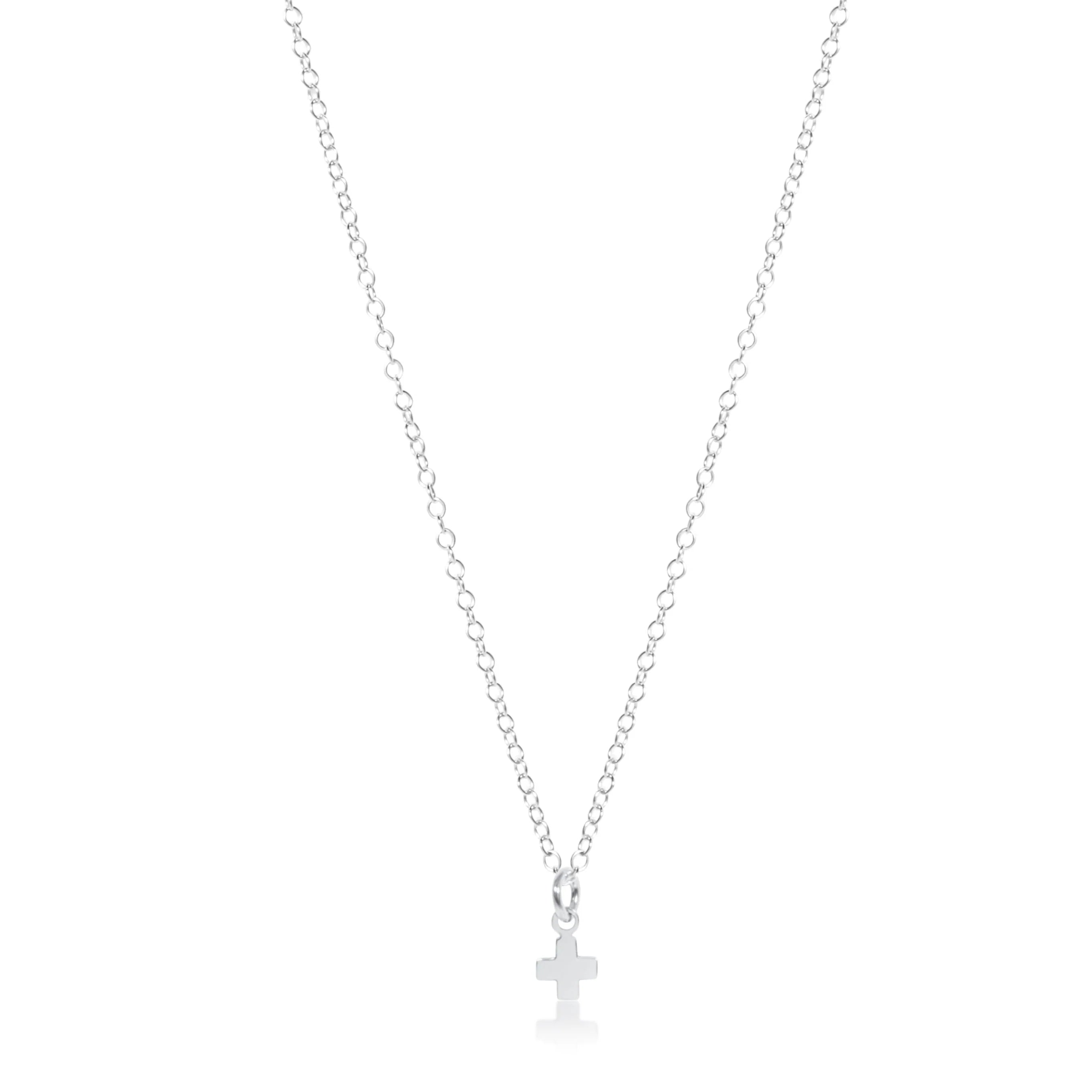 16" Necklace Gold - Signature Cross Small Sterling Charm