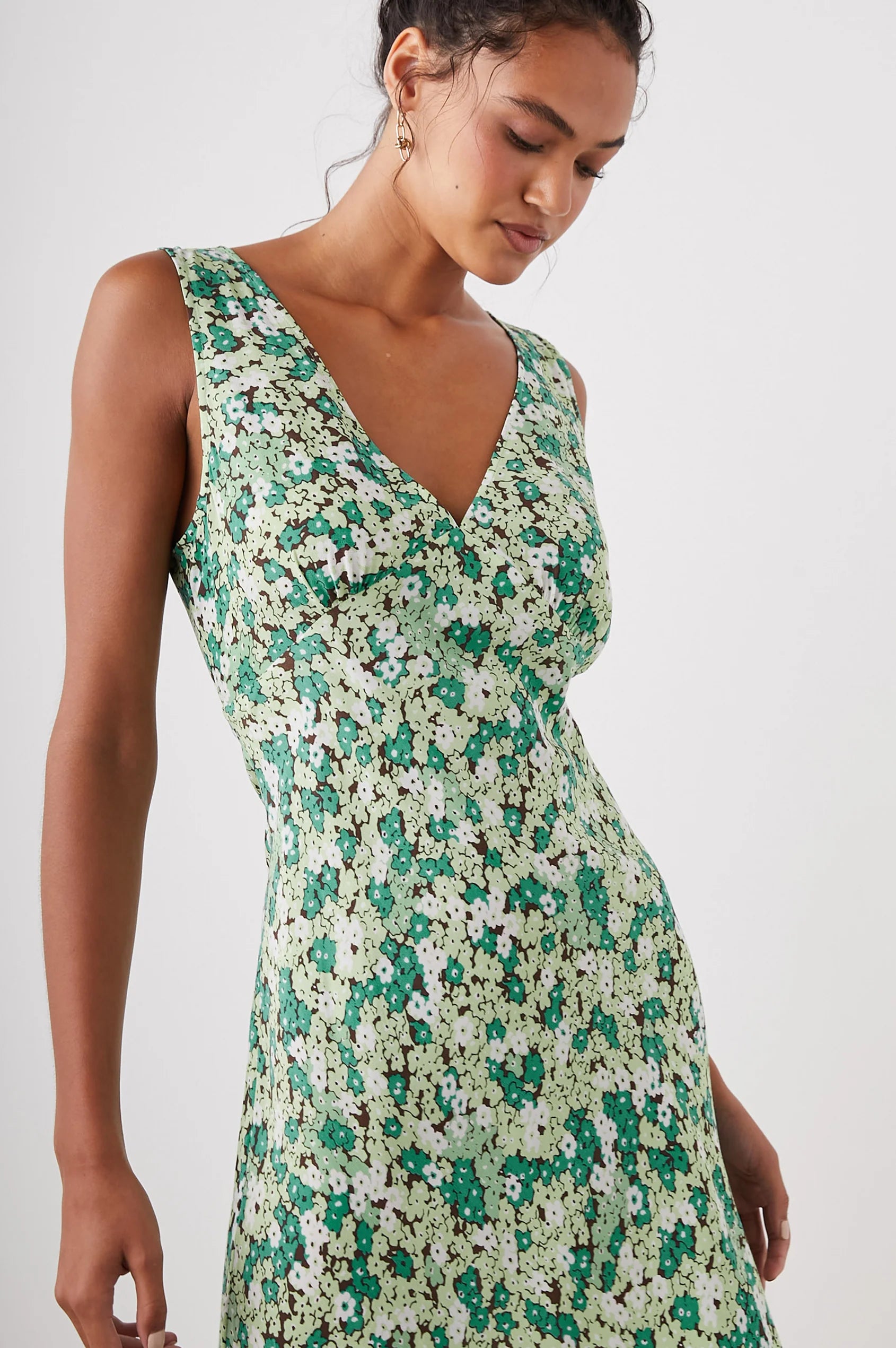 Audrina Dress Emerald Bloom