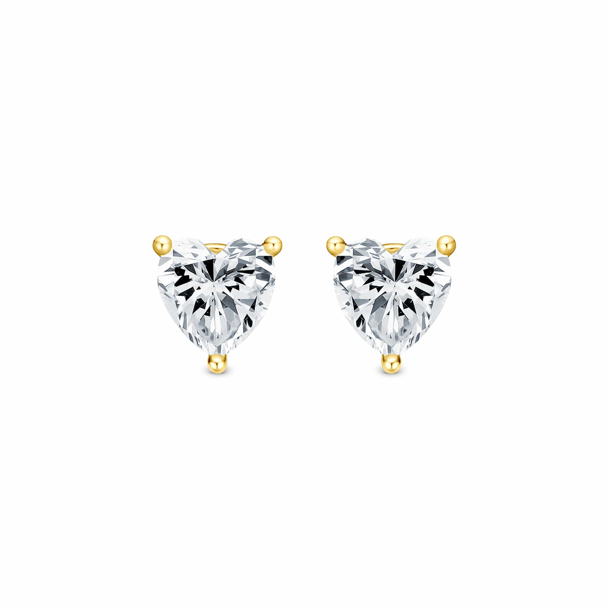 Alpha Heart Stud Earrings Gold