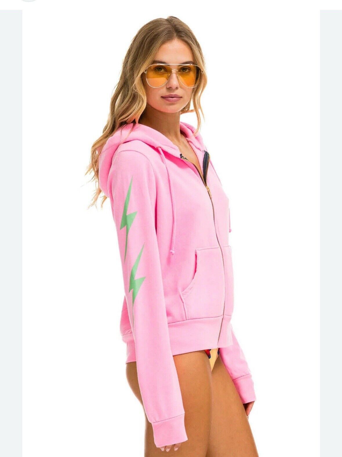 Bolt 4 Zip Hoodie Neon Pink/Mint