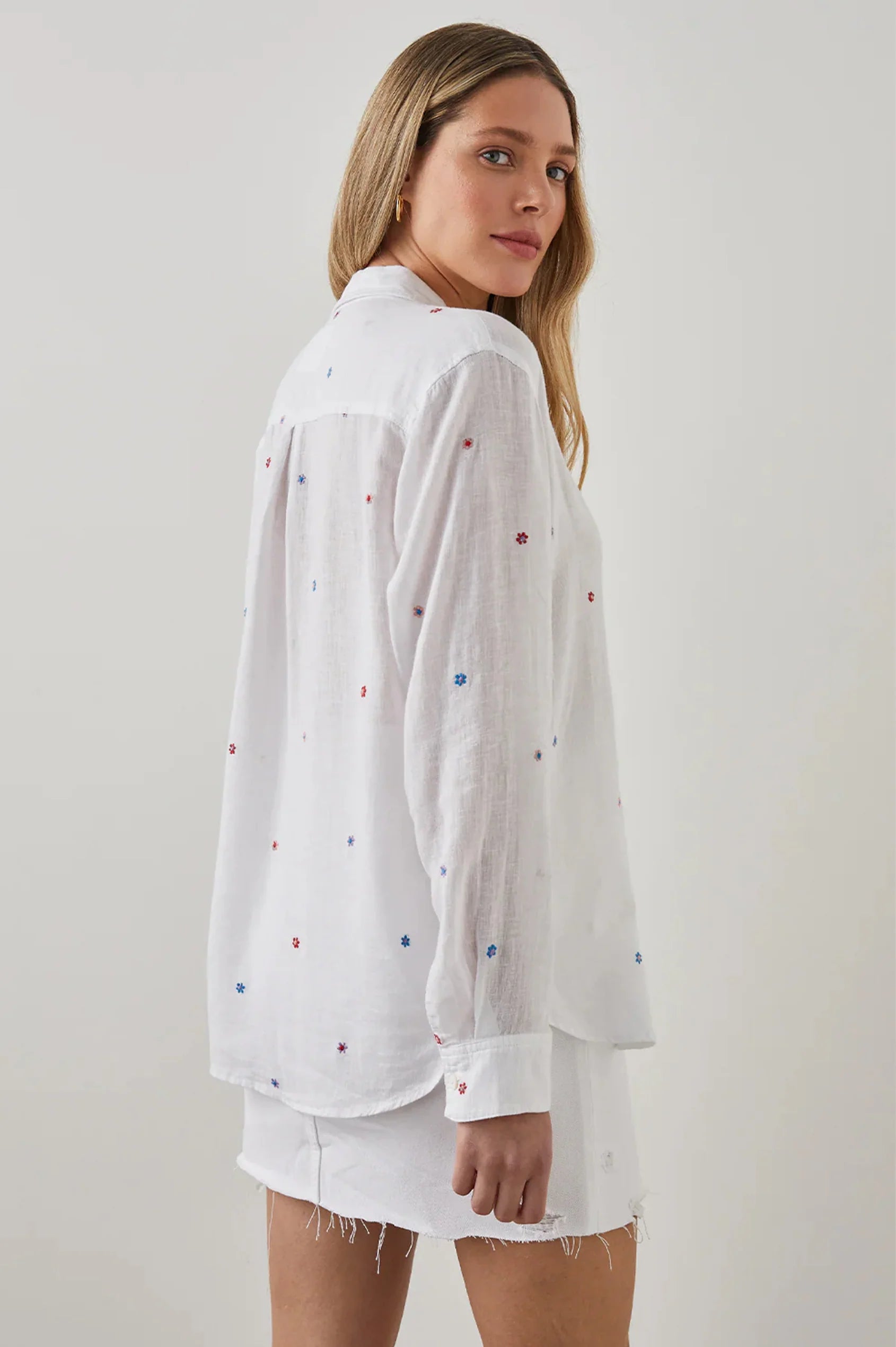 Charli Shirt Multi Daisy Embroidery  Eco