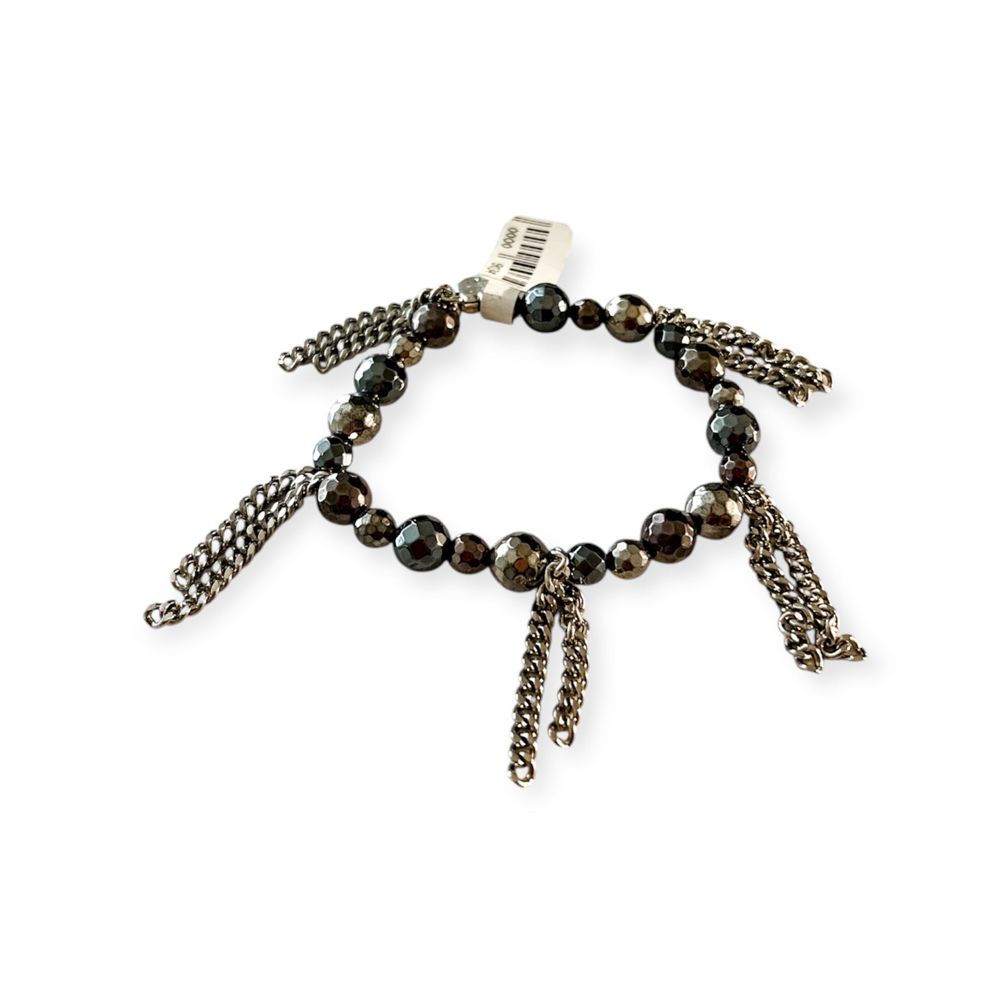 Cha Cha Multi Metallic Stretch Bead & Chain Bracelet