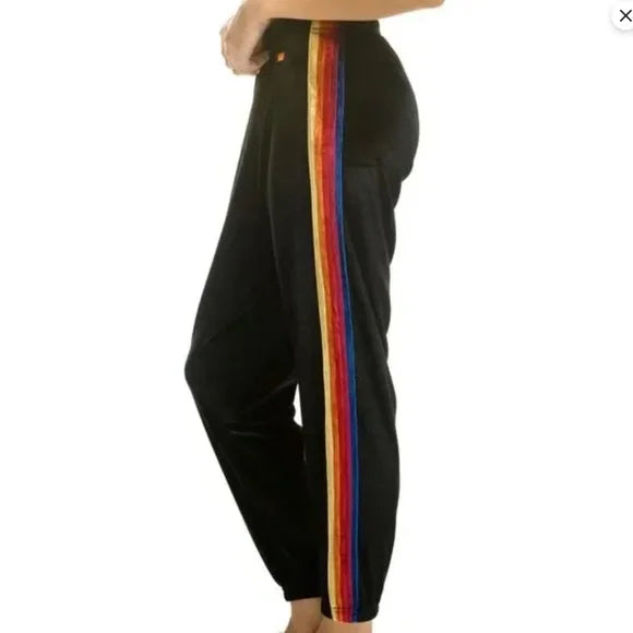 Classic Velvet 5 Stripe Women's Sweatpants Charcoal