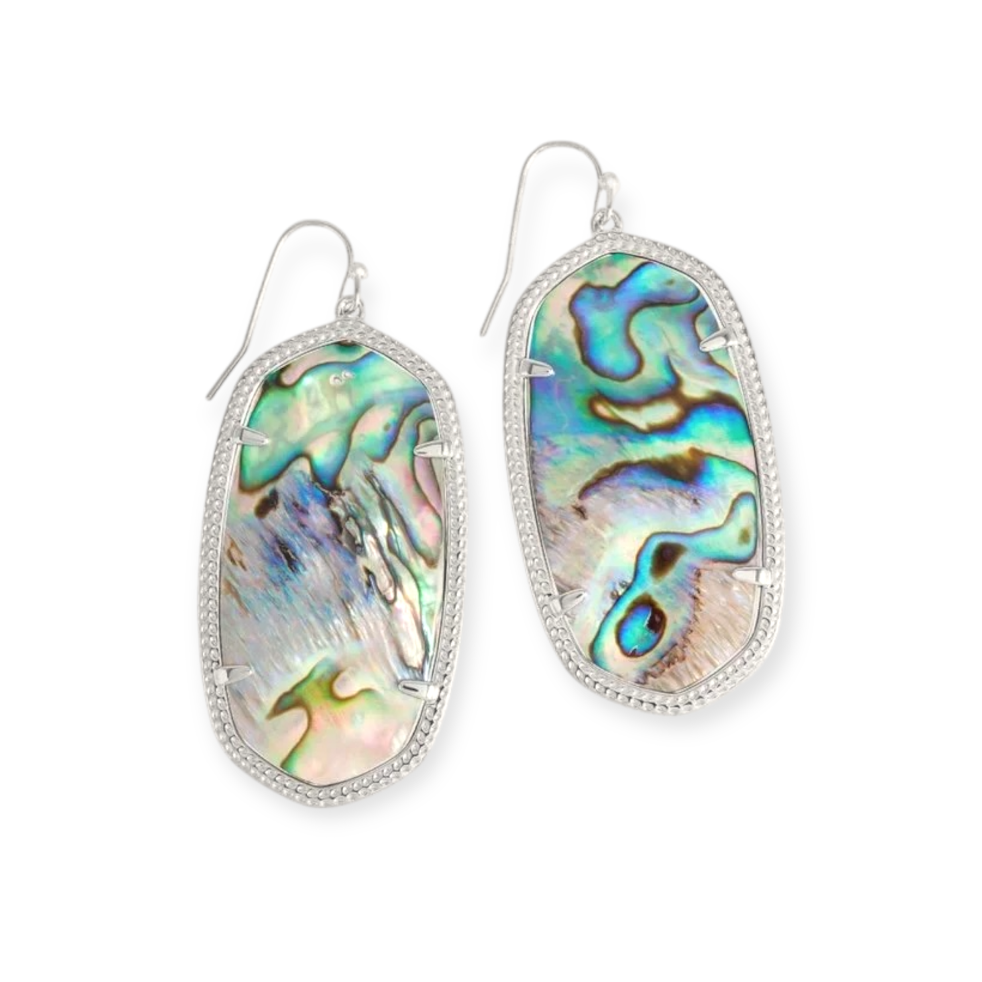 Danielle Silver Drop Earrings in Abalone Shell
