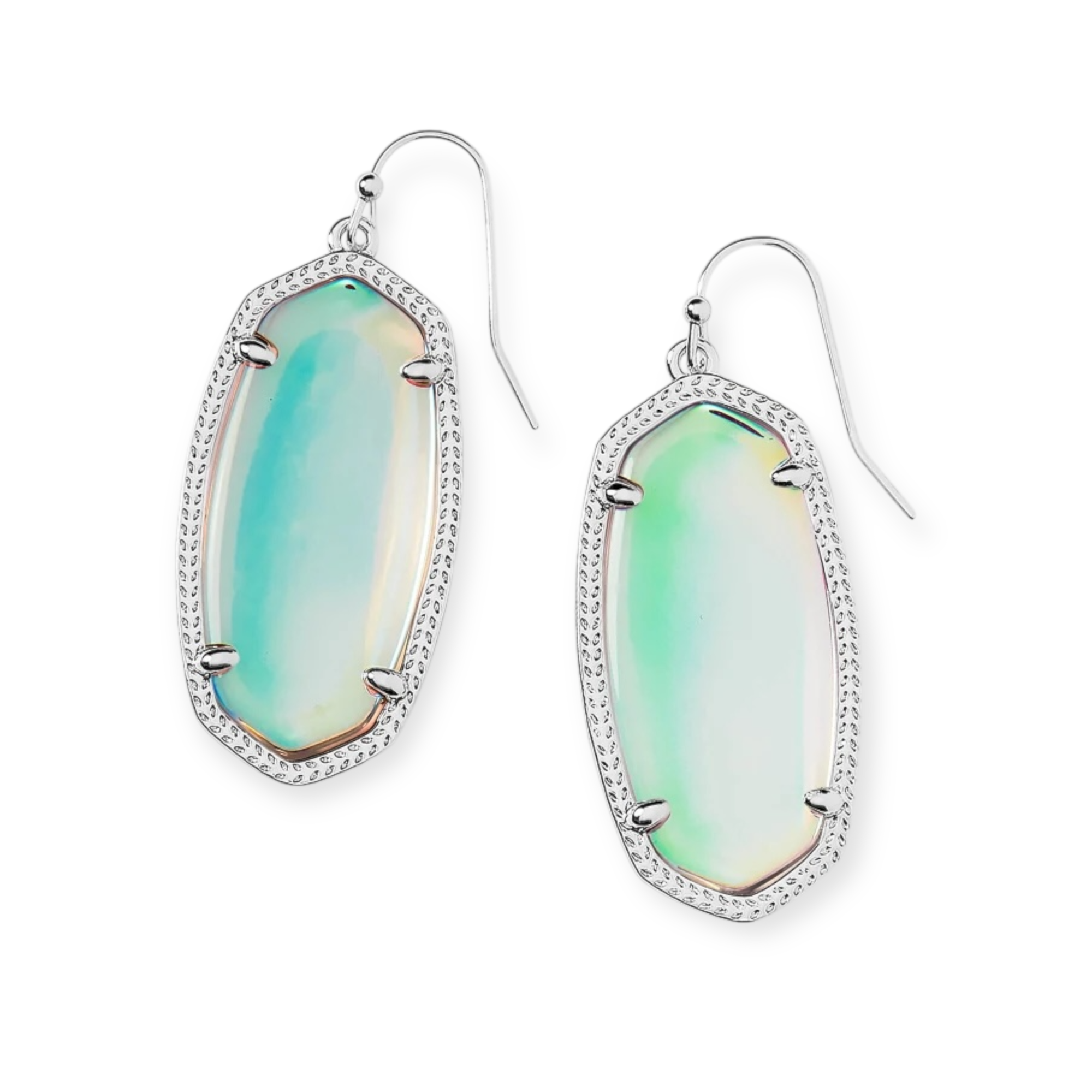 Danielle Silver Drop Earrings in Dichroic Glass