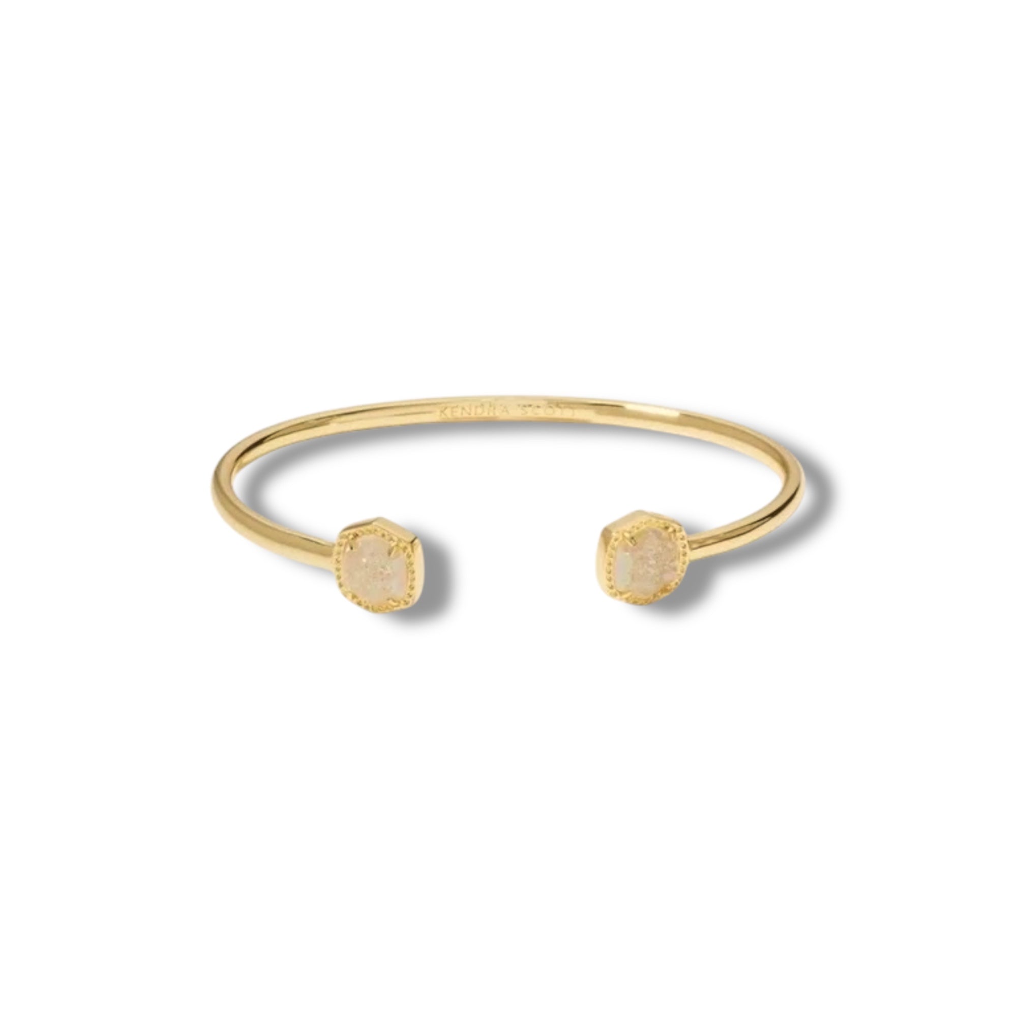 Davie Gold Tone Cuff Bracelet in Iridescent Drusy