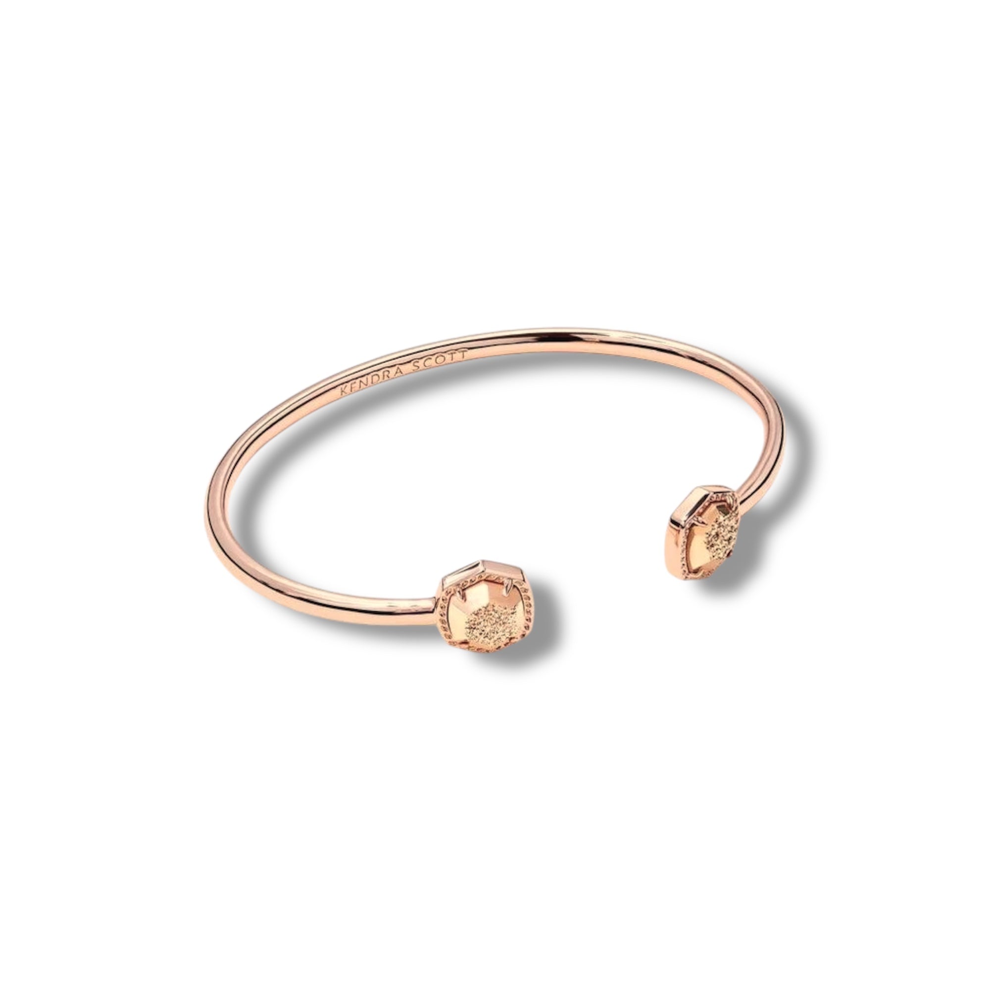 Davie Rose Gold Cuff Bracelet in Rose Gold Drusy