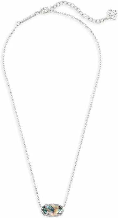 Elisa Silver Pendant Necklace in Silver Abalone