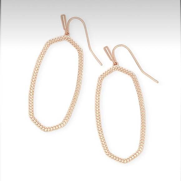 Elle Open Frame Rose Gold Earrings