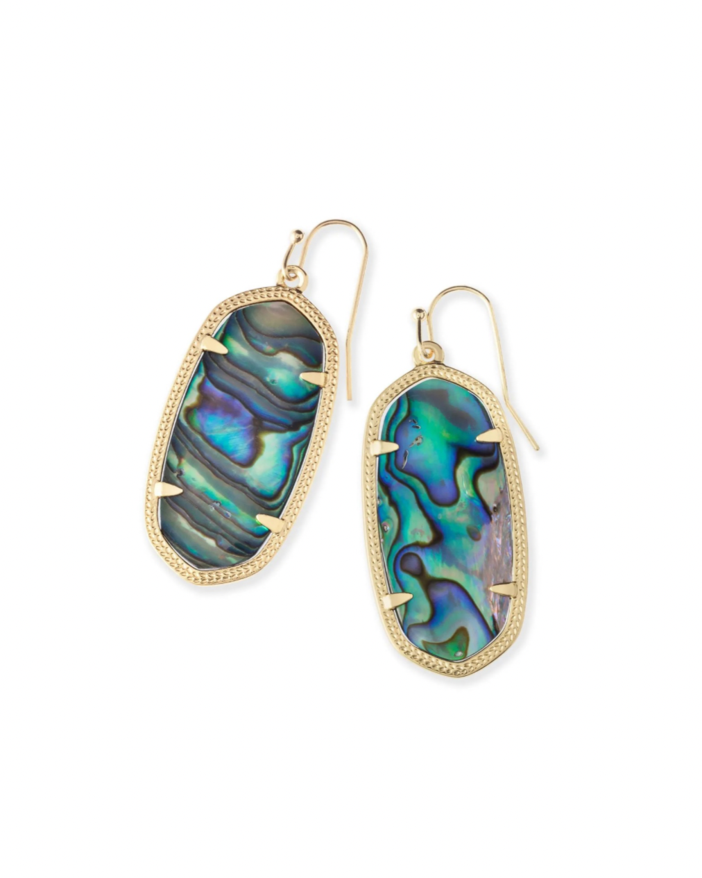Elle Gold Drop Earrings in Abalone Shell