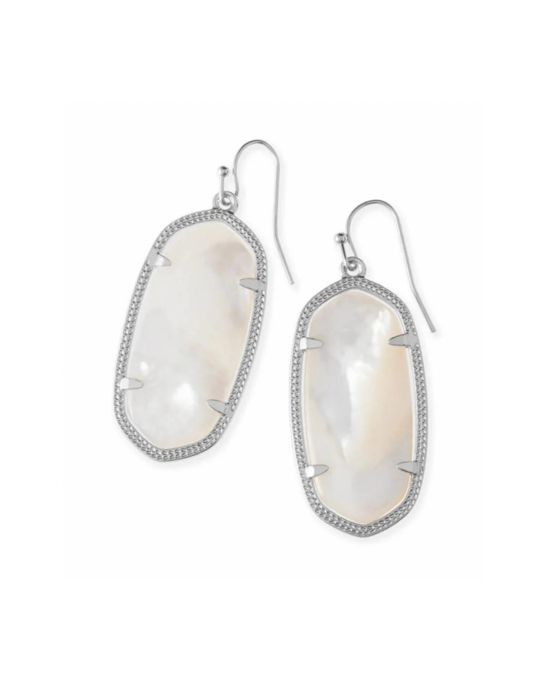 Elle Silver Drop Earrings in Ivory Mother-of-Pearl