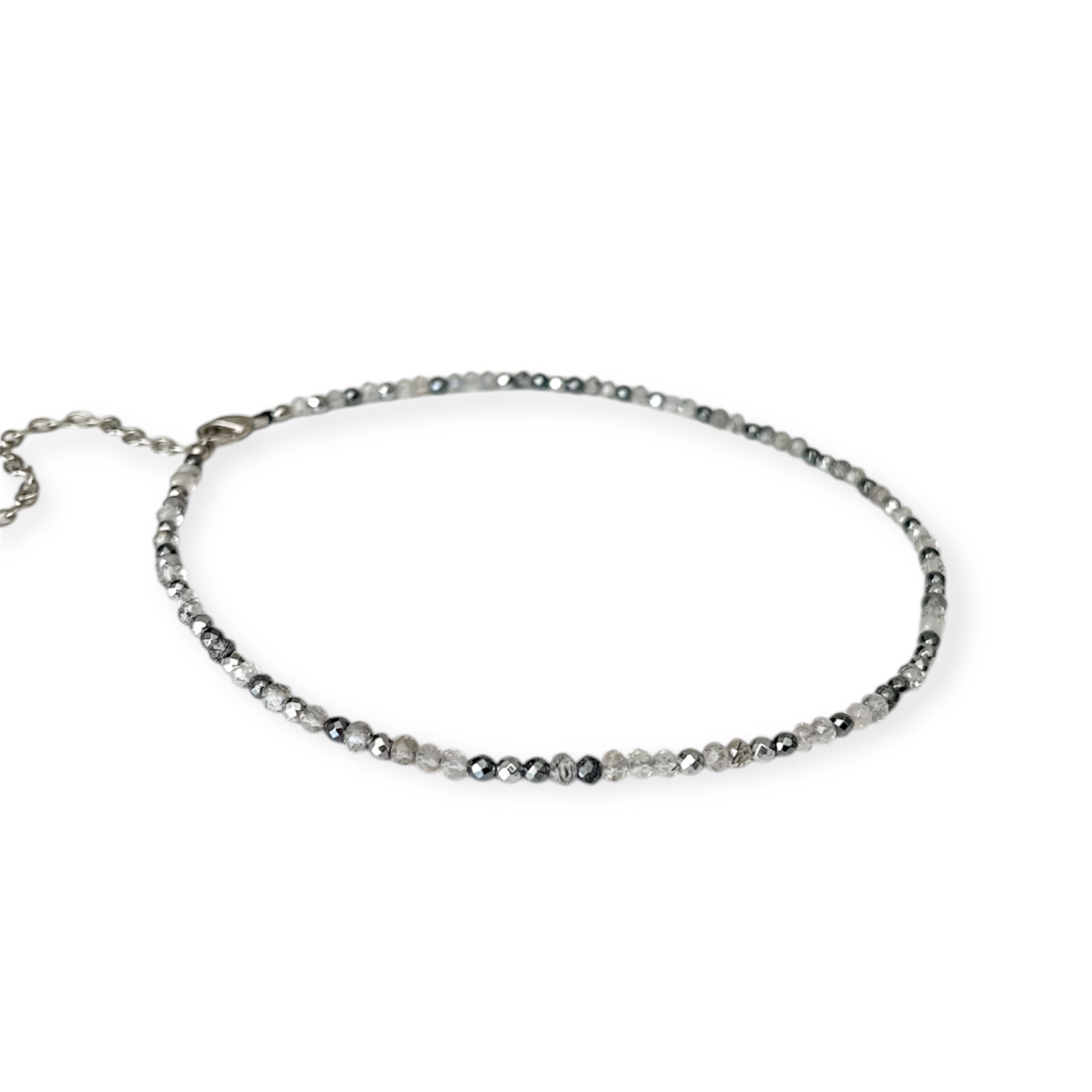 Gigi Gunmetal Mix Media Choker Necklace