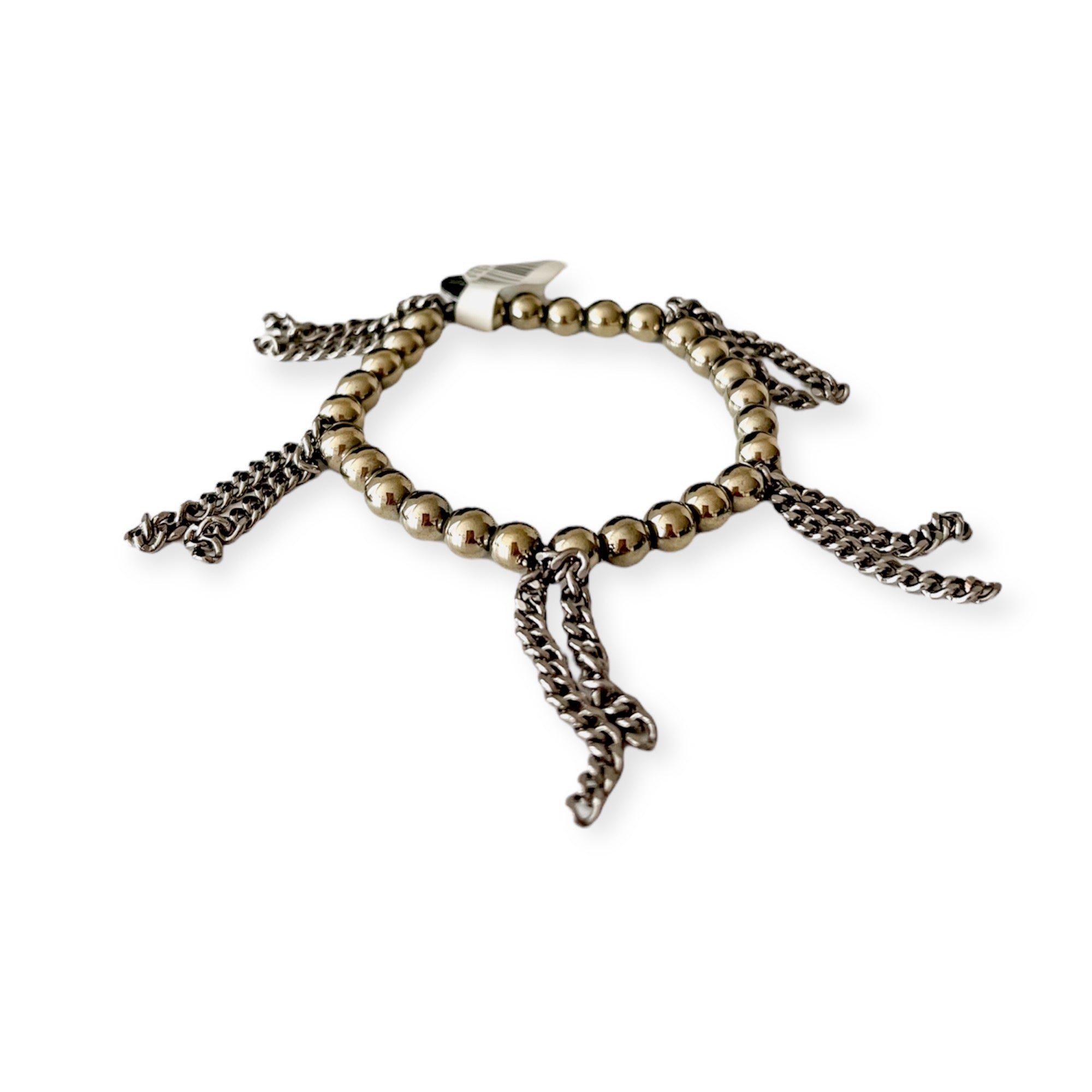 Stretch Bead & Chain Bracelet