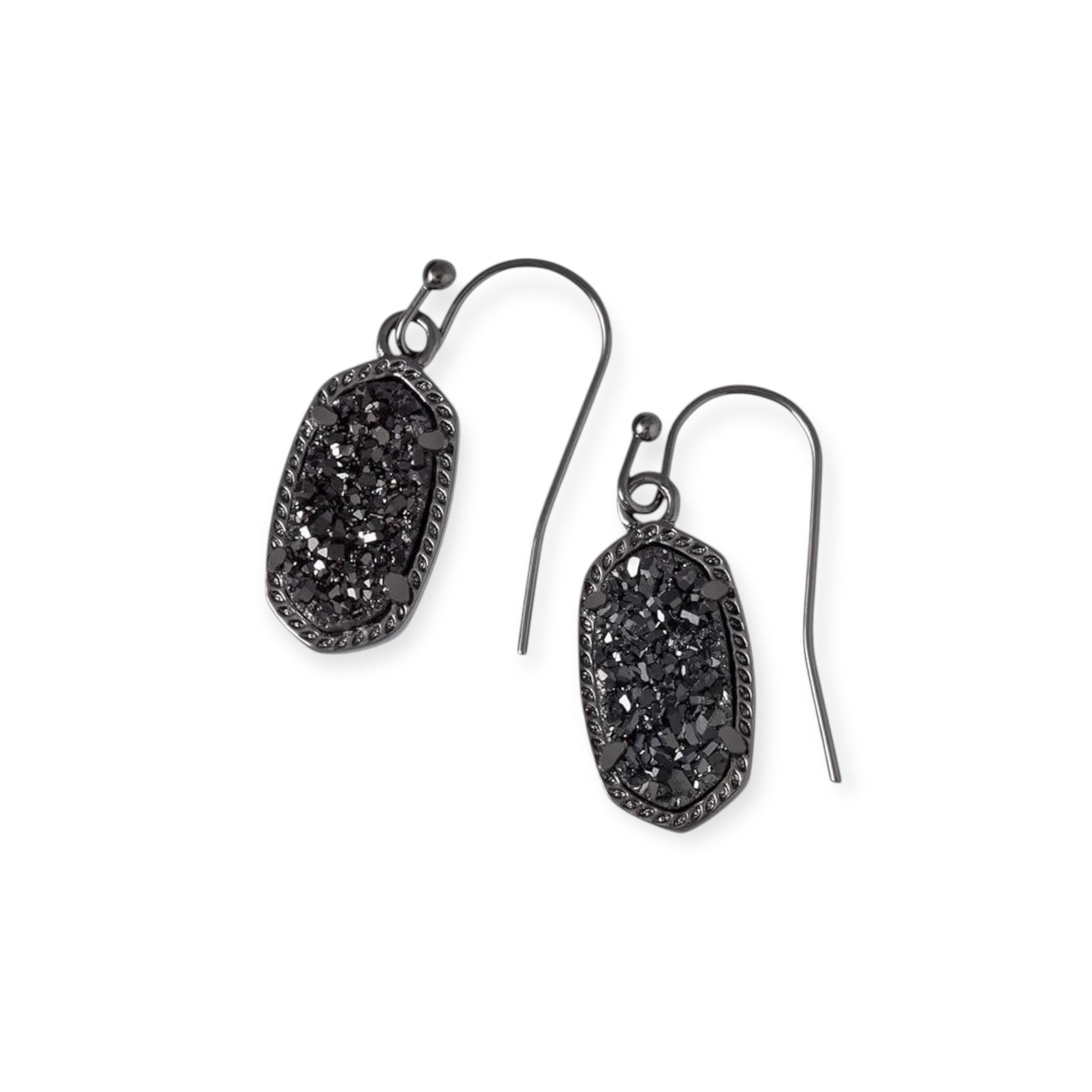 Lee Gunmetal Earrings in Black Drusy