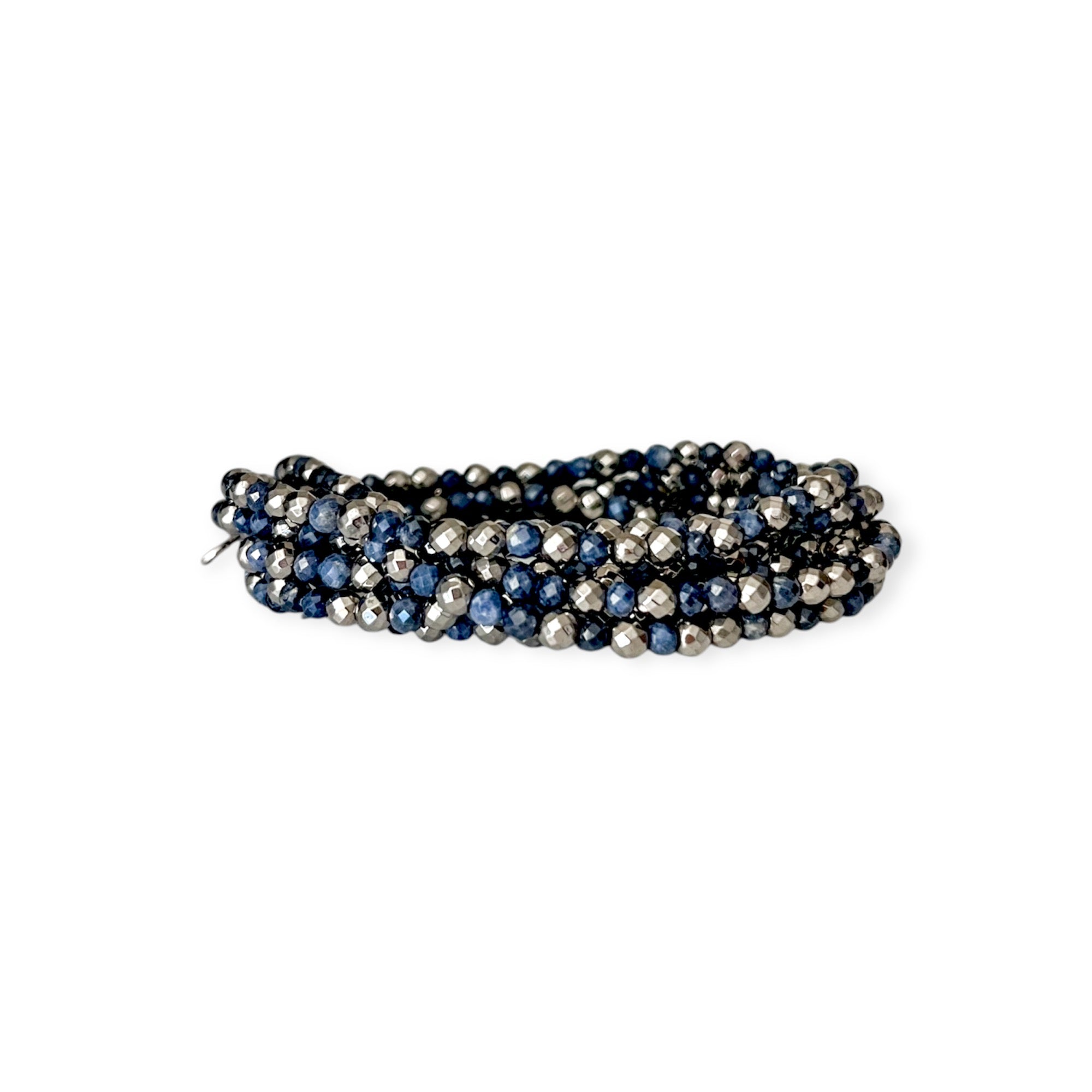 Million Dollar Wrap Midnight Blue Beaded Necklace