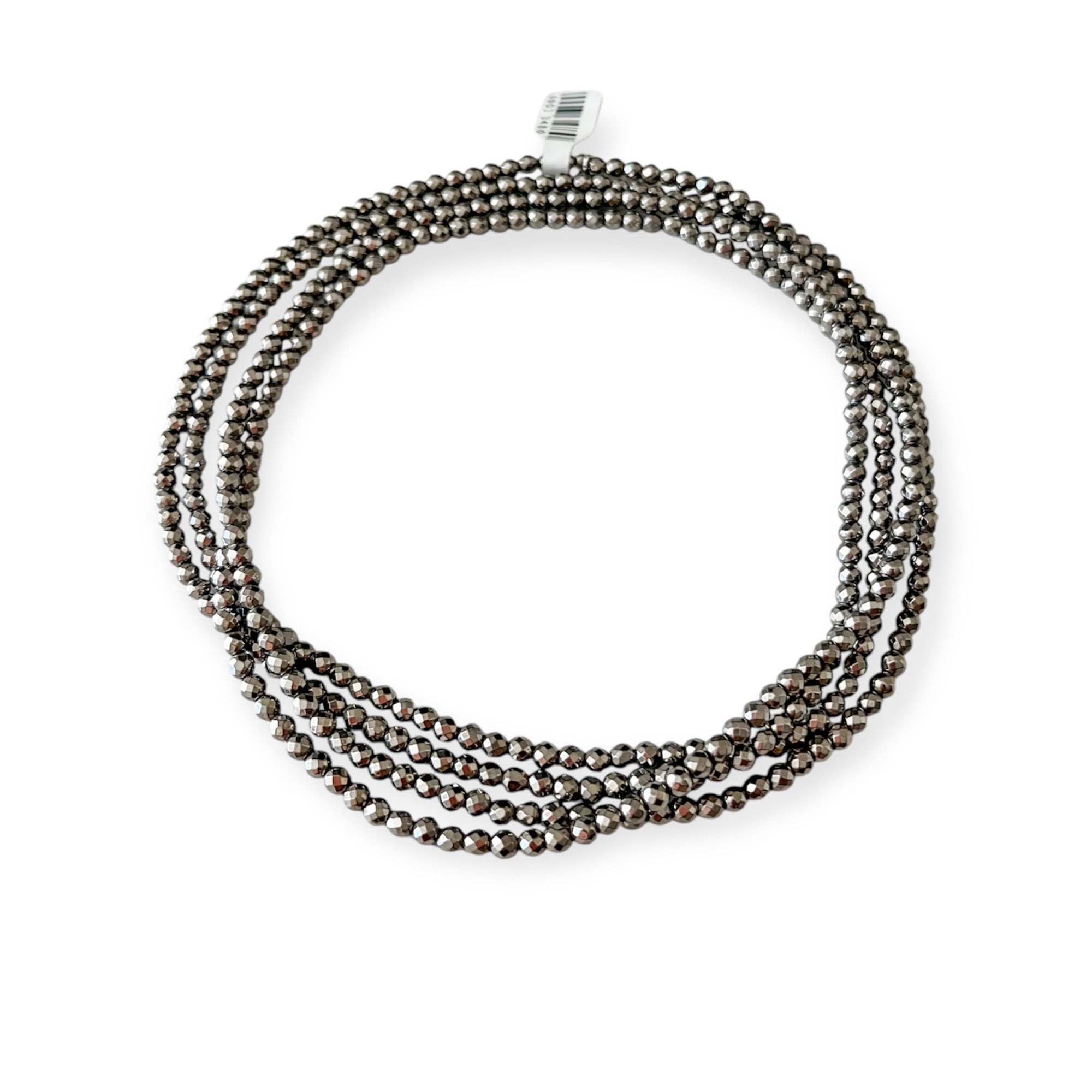 Million Dollar Wrap Gunmetal Beaded Necklace