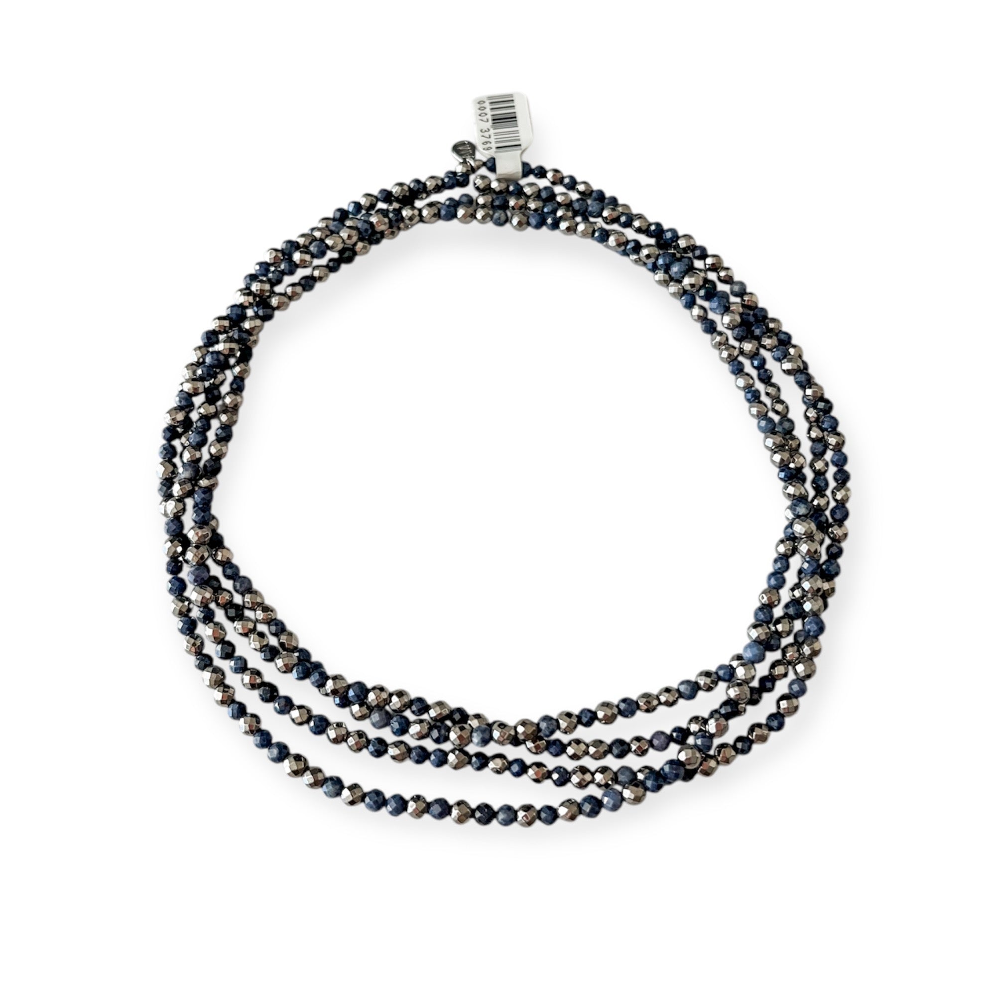 Million Dollar Wrap Midnight Blue Beaded Necklace