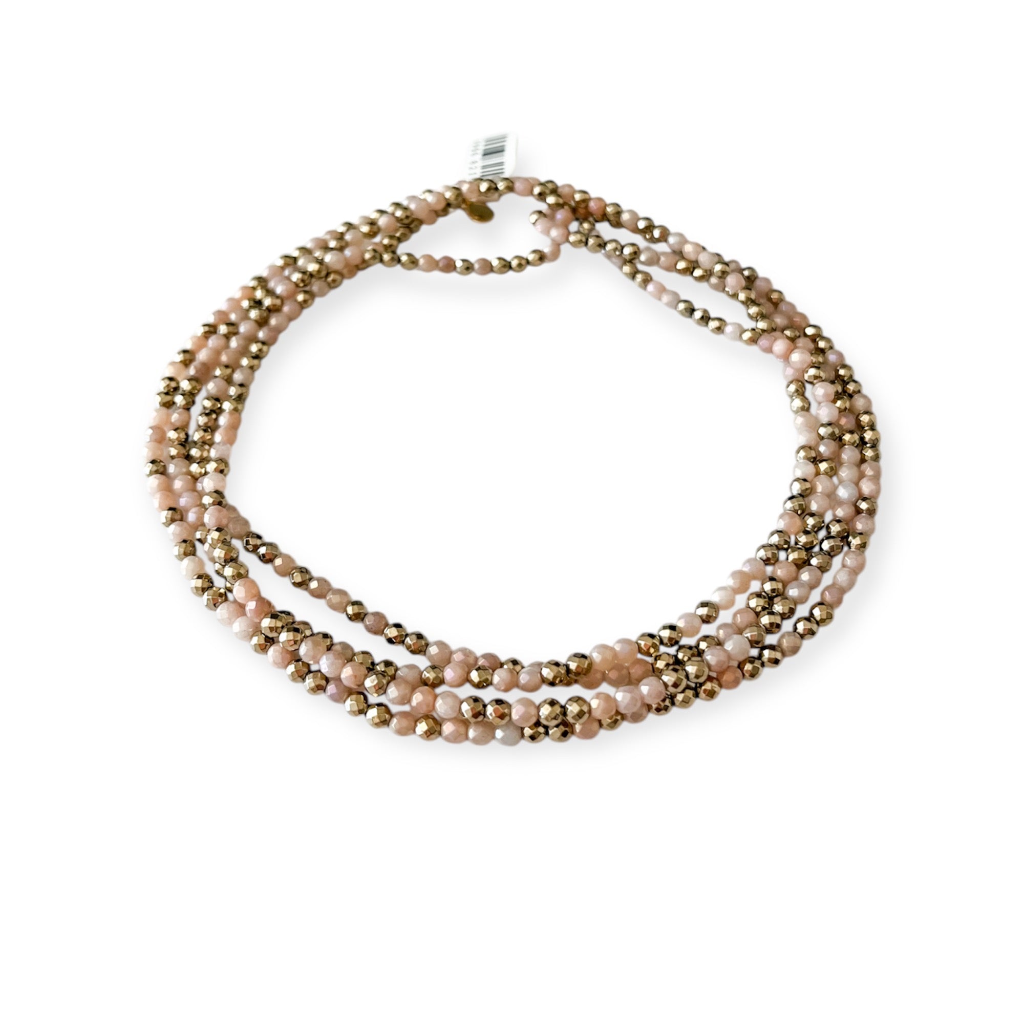 Million Dollar Wrap Rose Gold Beaded Necklace