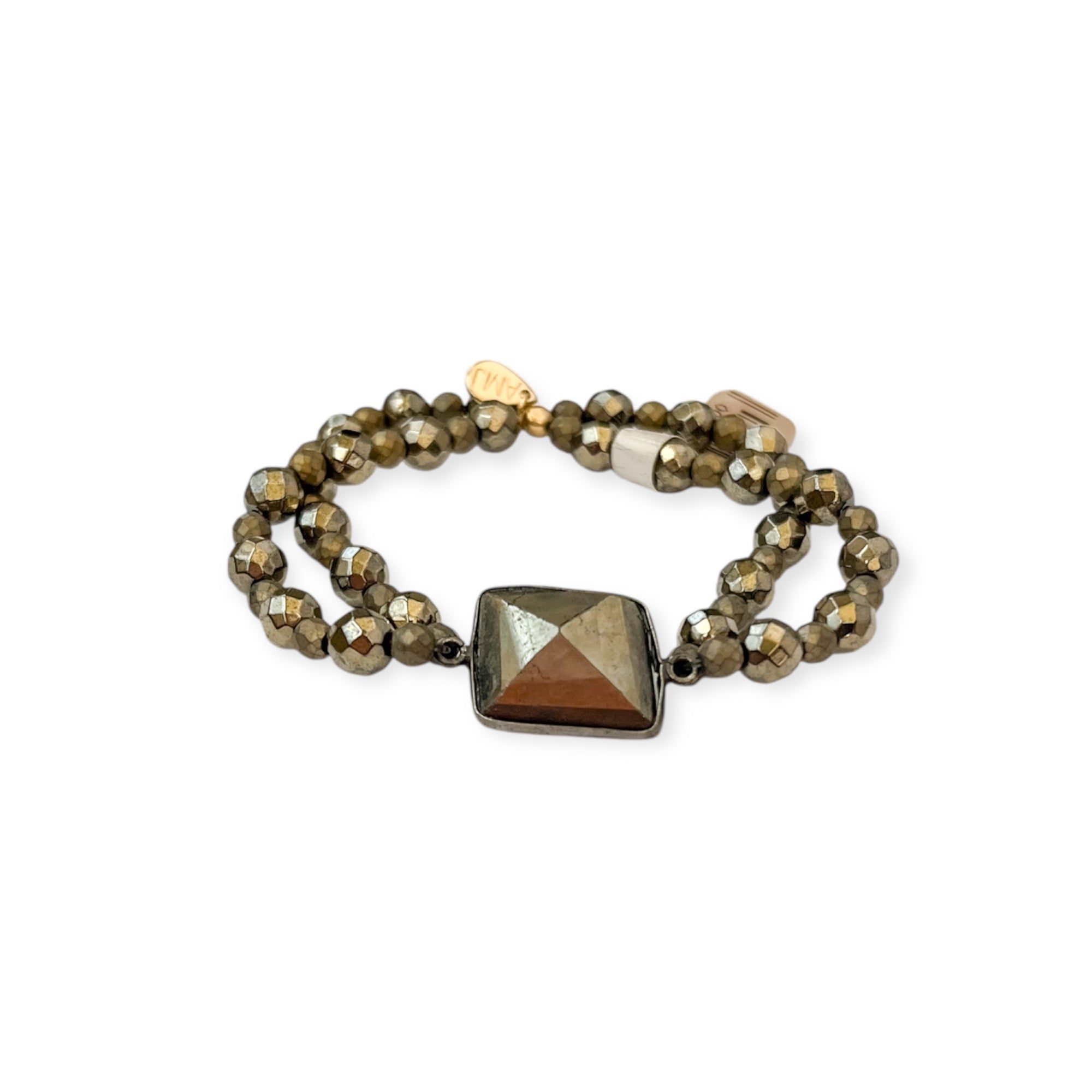 Nova Two Tone Bronze Stretch Bead Bracelet