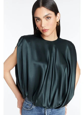 Odessa Silk Top in Hunter Green