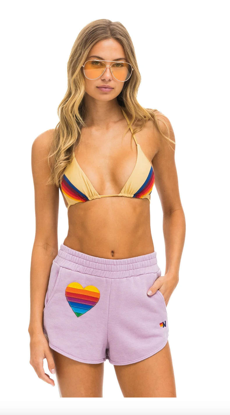 Rainbow Heart Lounger Short Mauve