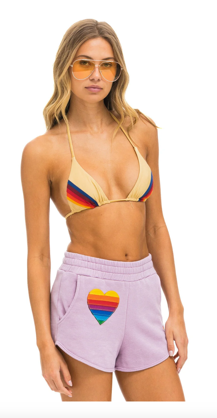 Rainbow Heart Lounger Short Mauve