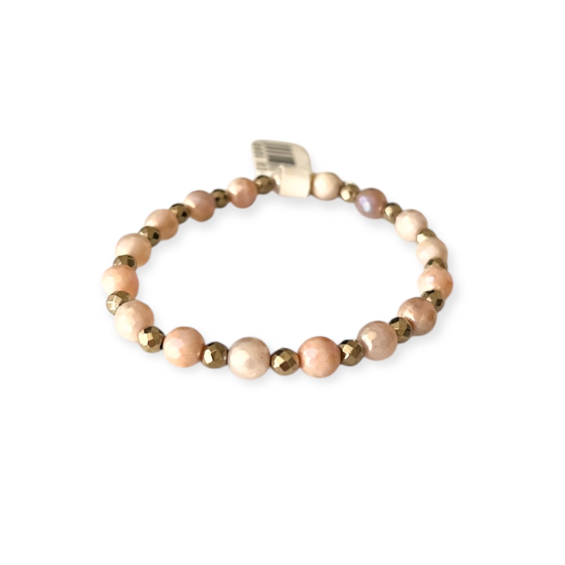 Rose Gold Mix Metal Stretch Bead Bracelet