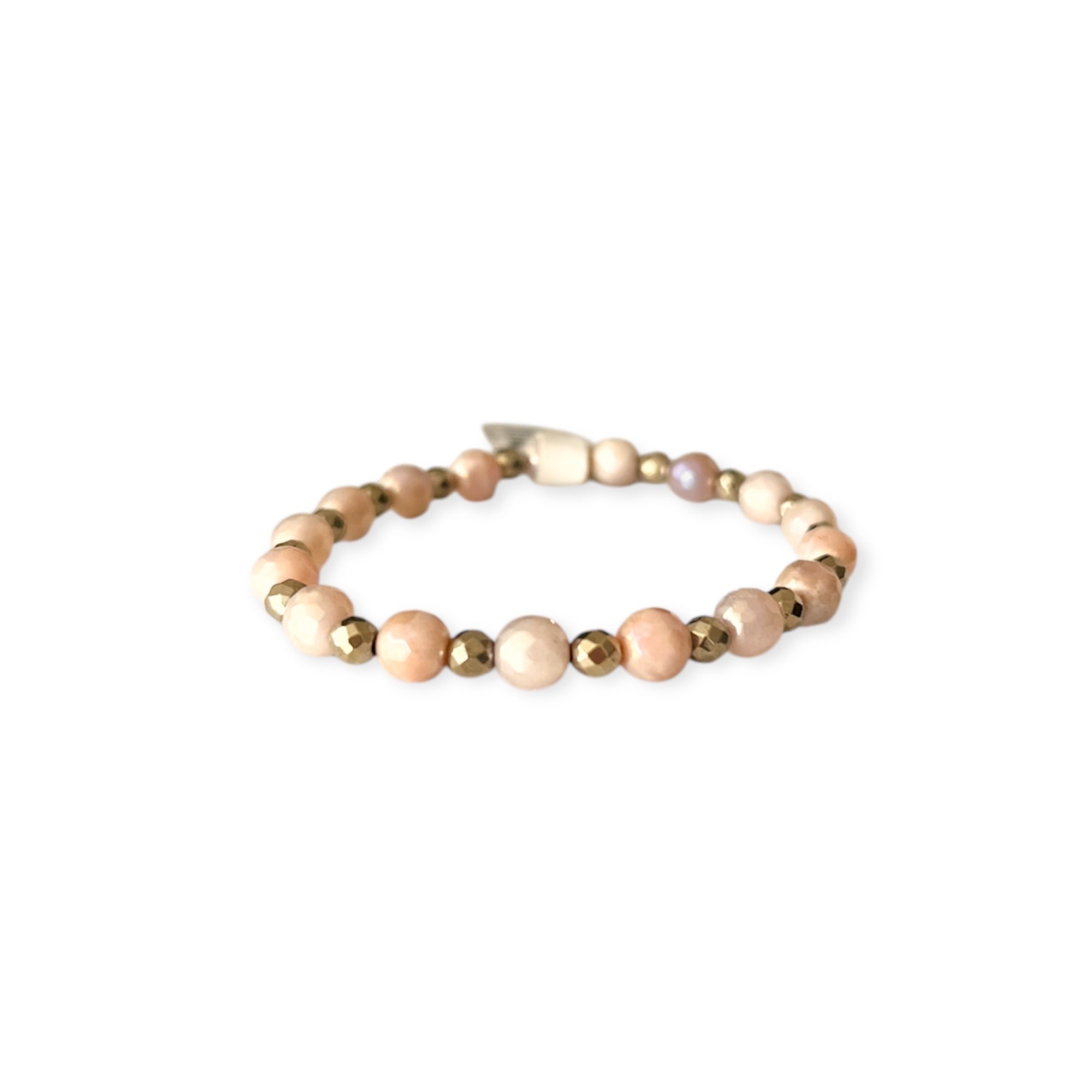 Rose Gold Mix Metal Stretch Bead Bracelet