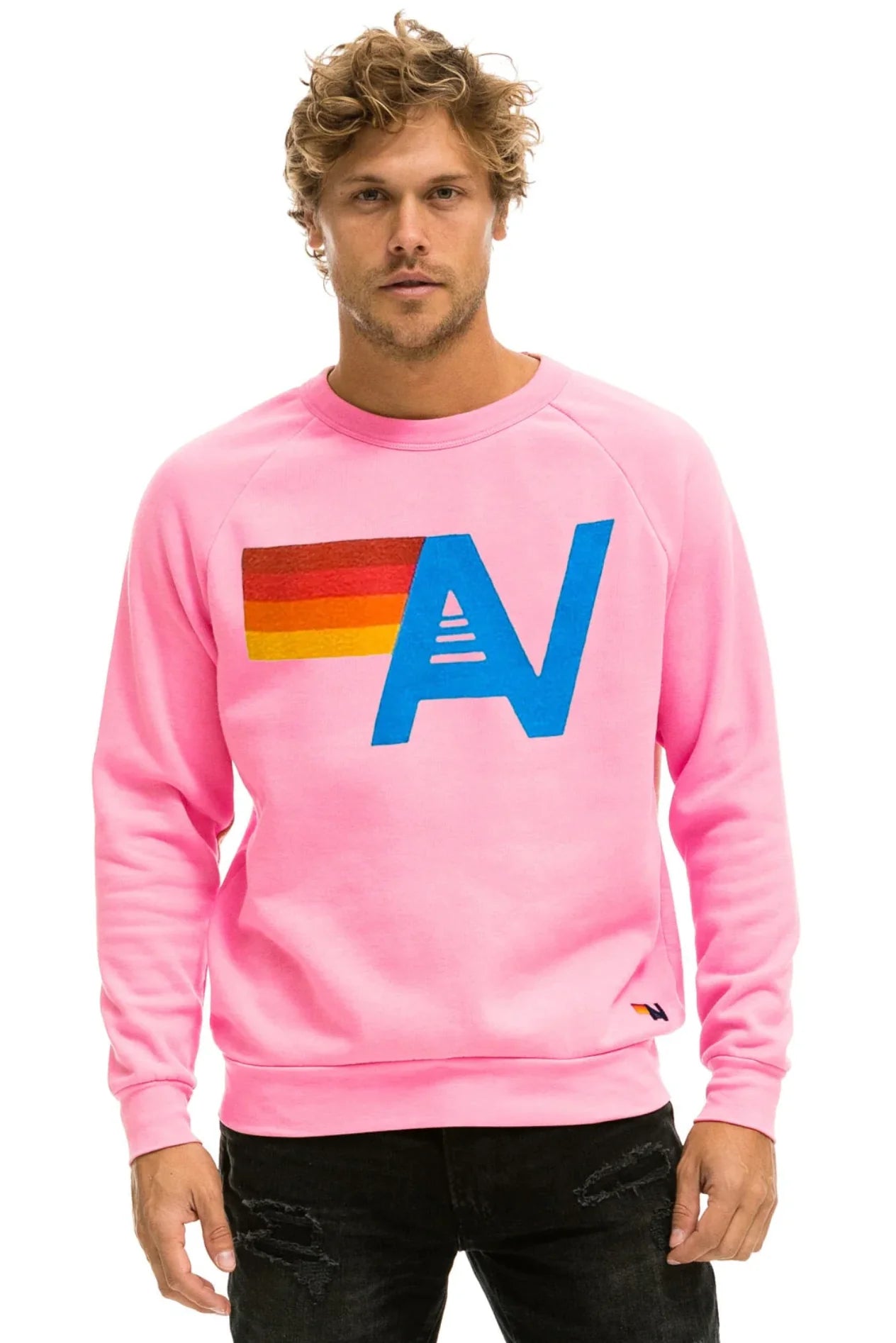 Logo Crew Sweatshirt Neon Pink