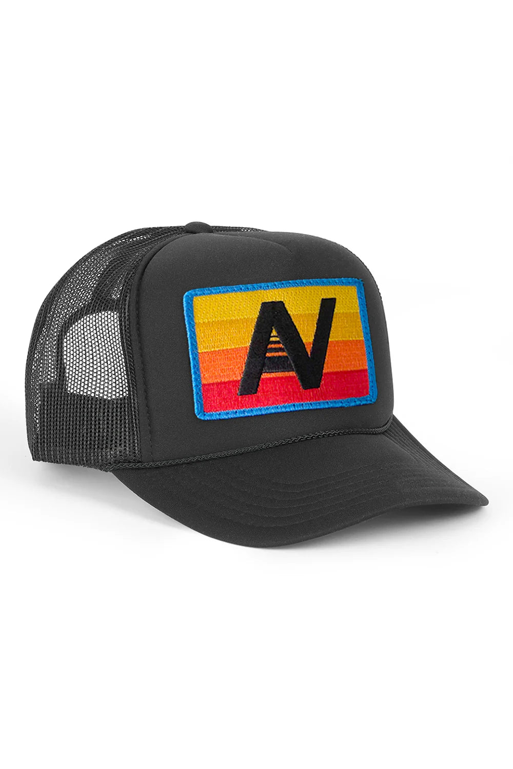 Logo Rainbow Vintage Low Rise Trucker Hat Black