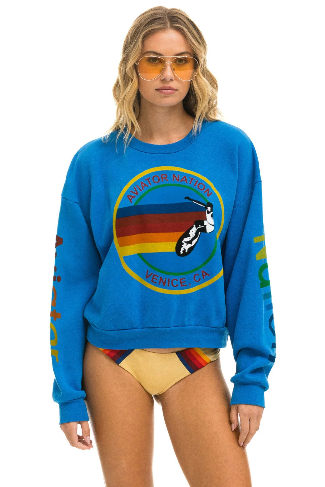 Aviator Nation- Crew Sweatshirt Relaxed Ocean