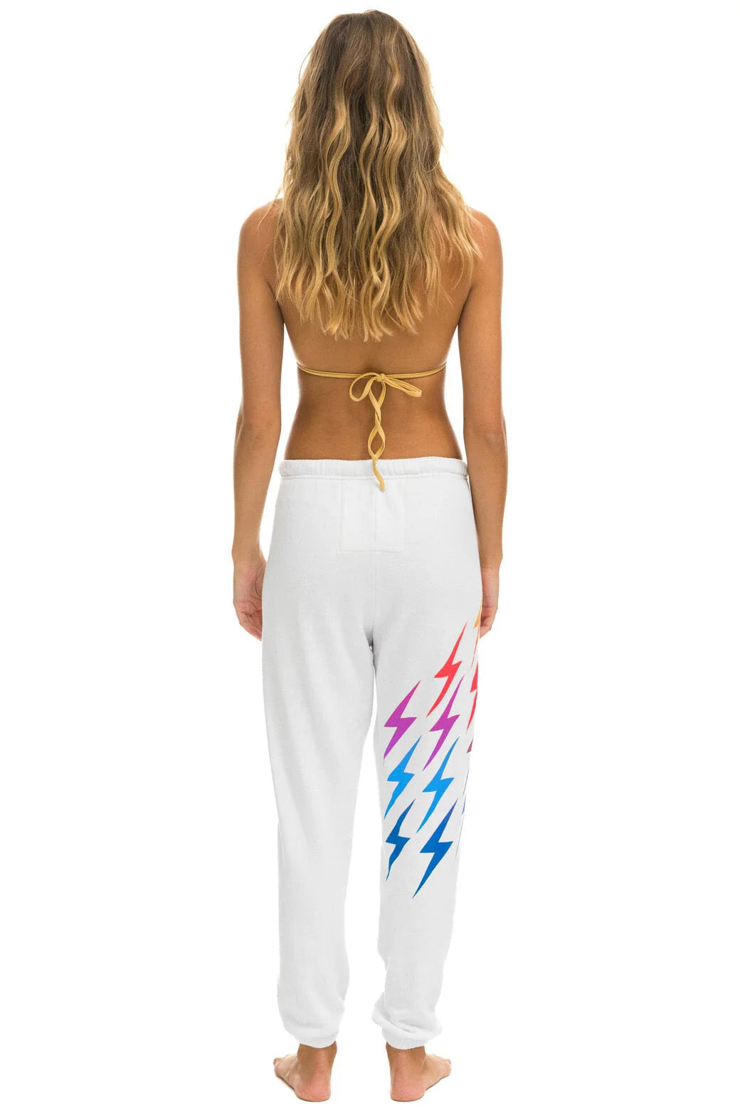 Bolt Gradient Women's Sweatpants White Rainbow