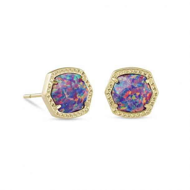 Davie Stud Earrings in Lavender Opal