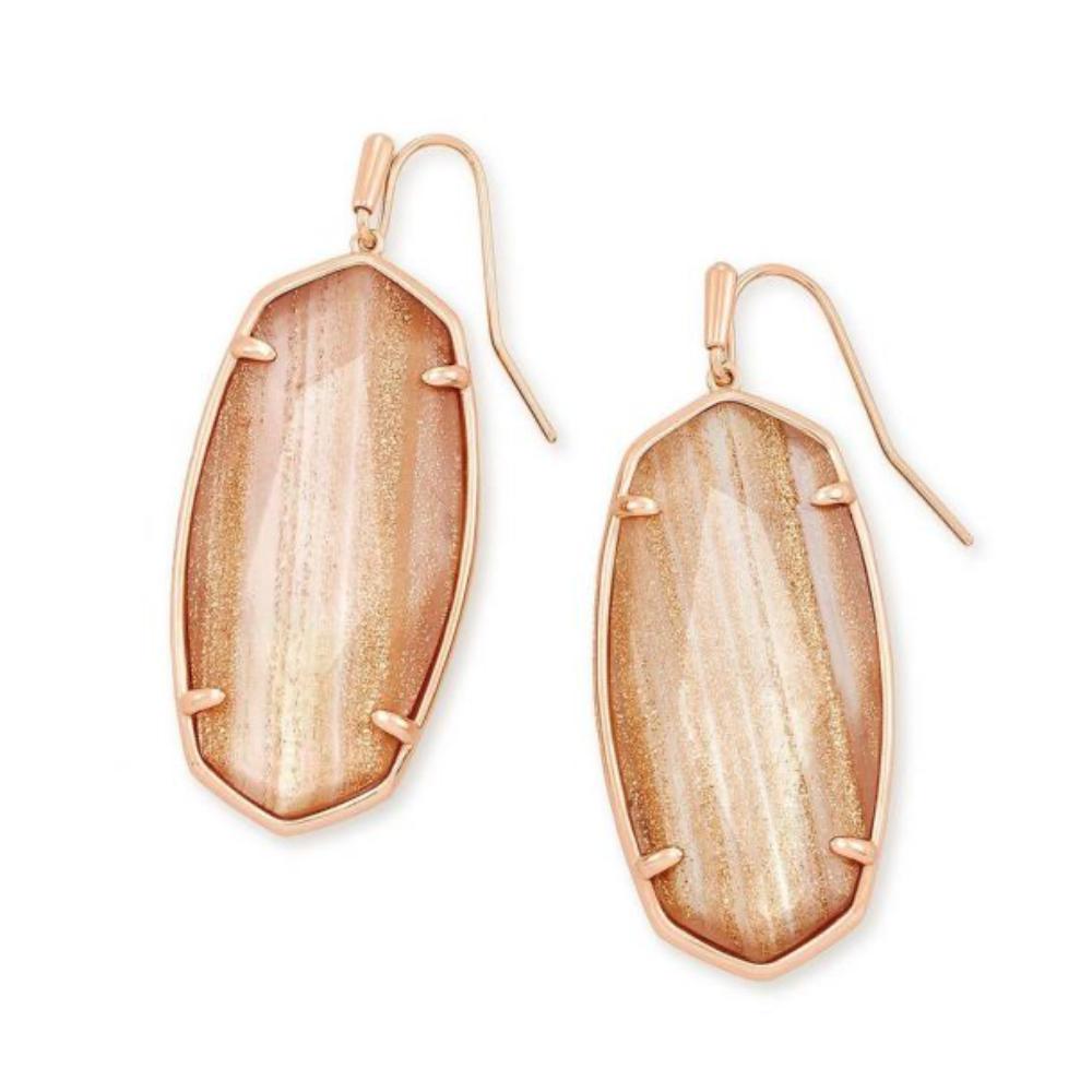 Faceted Danielle Earrings Rose Gold Dusted Pink Illusion Earrings