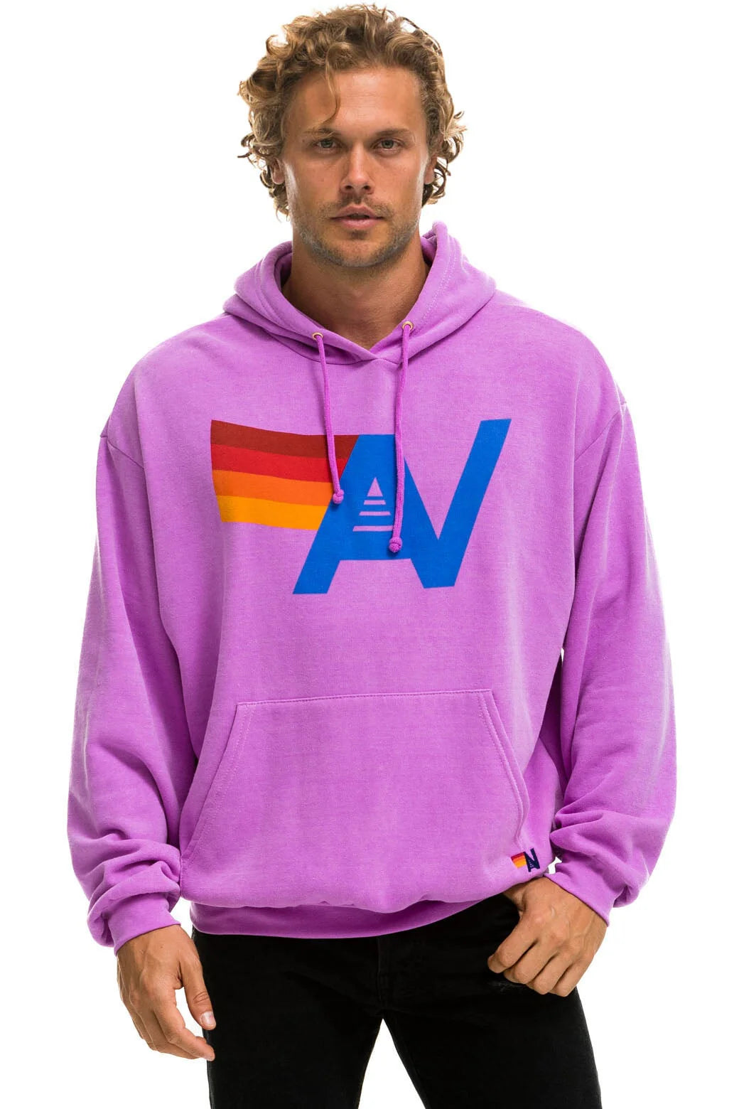 Logo Pullover Relaxed Hoodie - Neon Purple